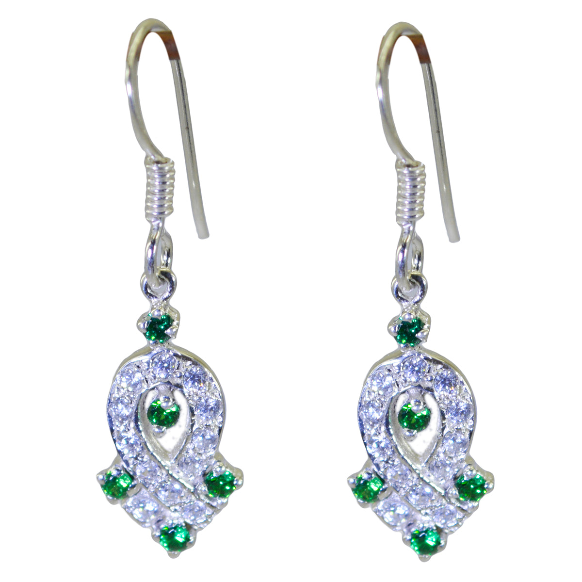 Multi-CZ-Russian-Claire-multiple-Dangle-multicolor-925-Sterling-Silver-Earring メイン画像