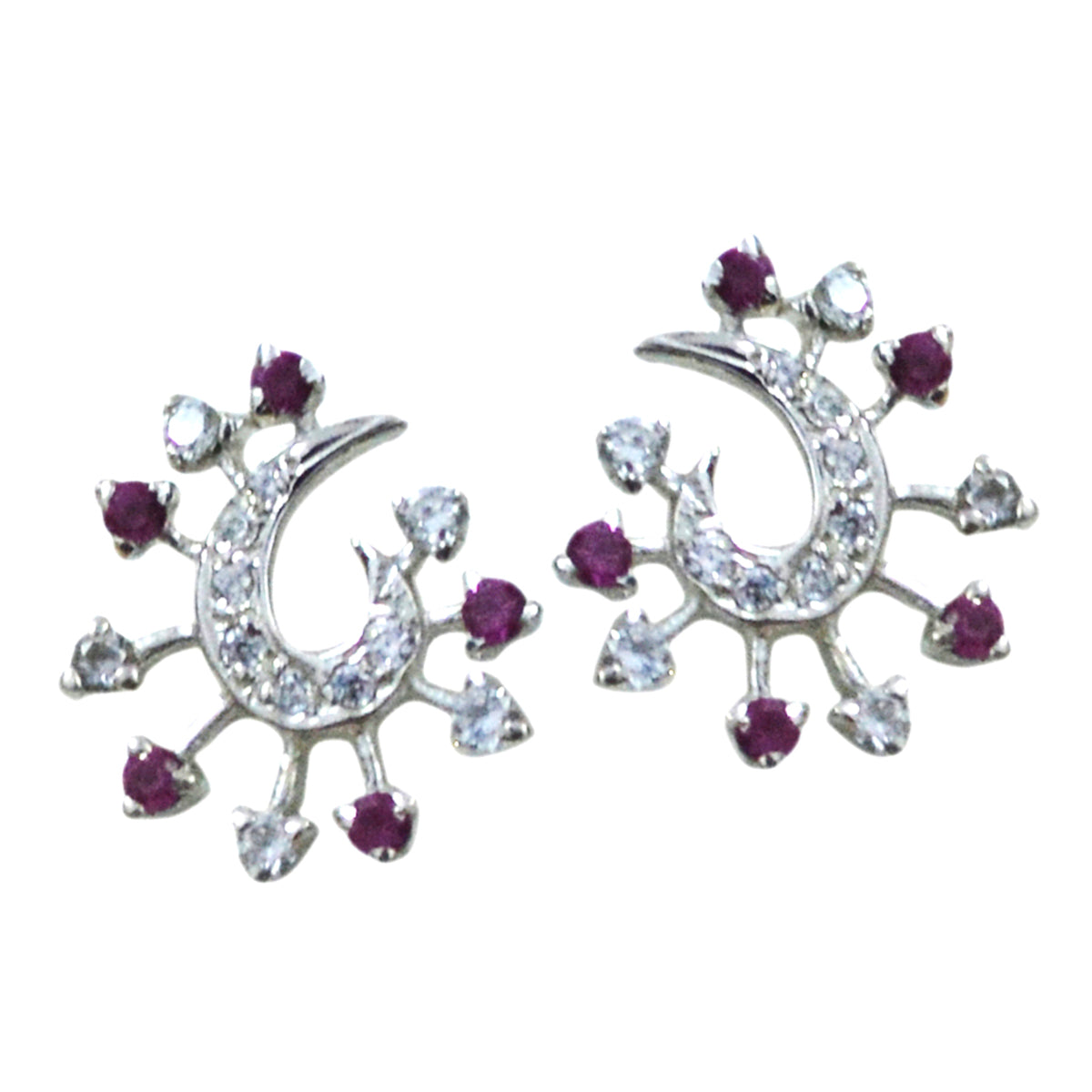 Pendientes de plata de ley 925 con circonitas egipcias Eleanor múltiples y multicolores Imagen secundaria del producto