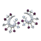 Multi-CZ-Egyptian-Eleanor-multiple-Stud-multicolor-925-Sterling-Silver-Earring