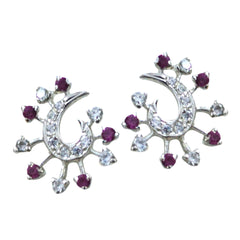 Multi-CZ-Egyptian-Eleanor-multiple-Stud-multicolor-925-Sterling-Silver-Earring