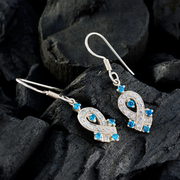 Multi-CZ-American-Elena-multiple-Dangle-multicolor-Silver-Earring