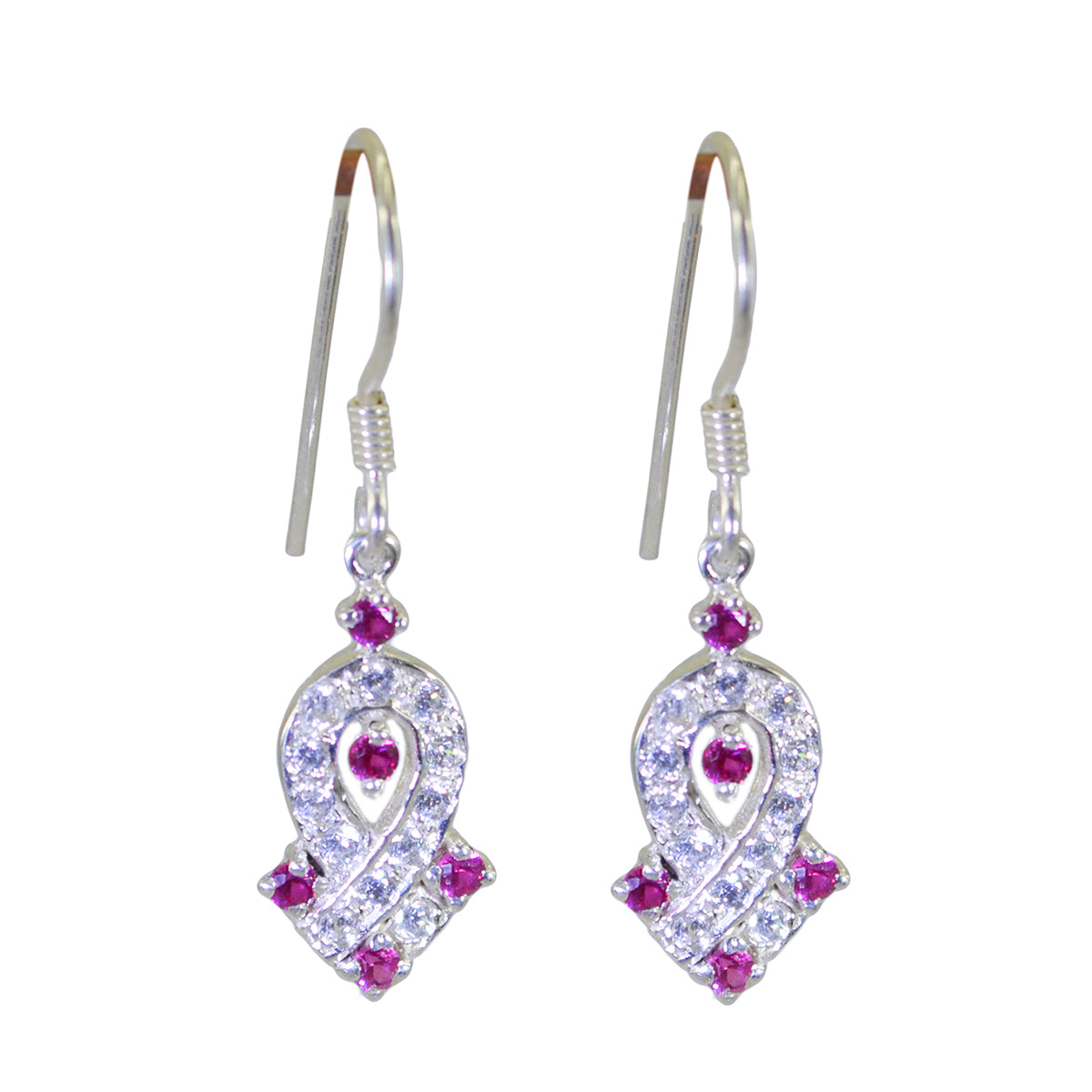Multi-CZ-Korean-Eliza-multiple-Dangle-multicolor-Sterling-Silver-Earring