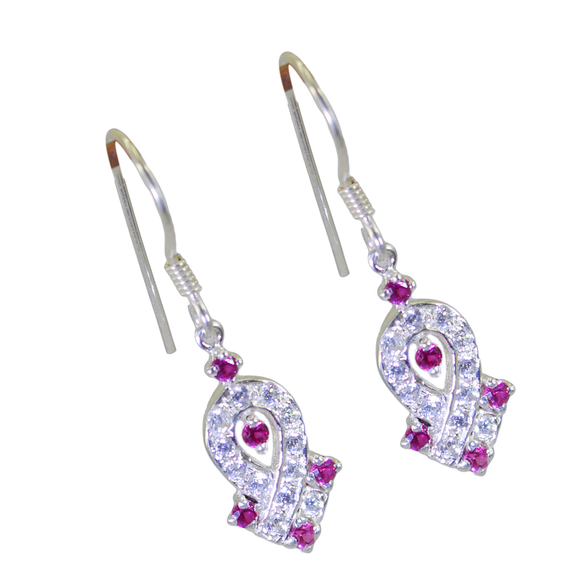 Multi-CZ-Korean-Eliza-multiple-Dangle-multicolor-Sterling-Silver-Earring
