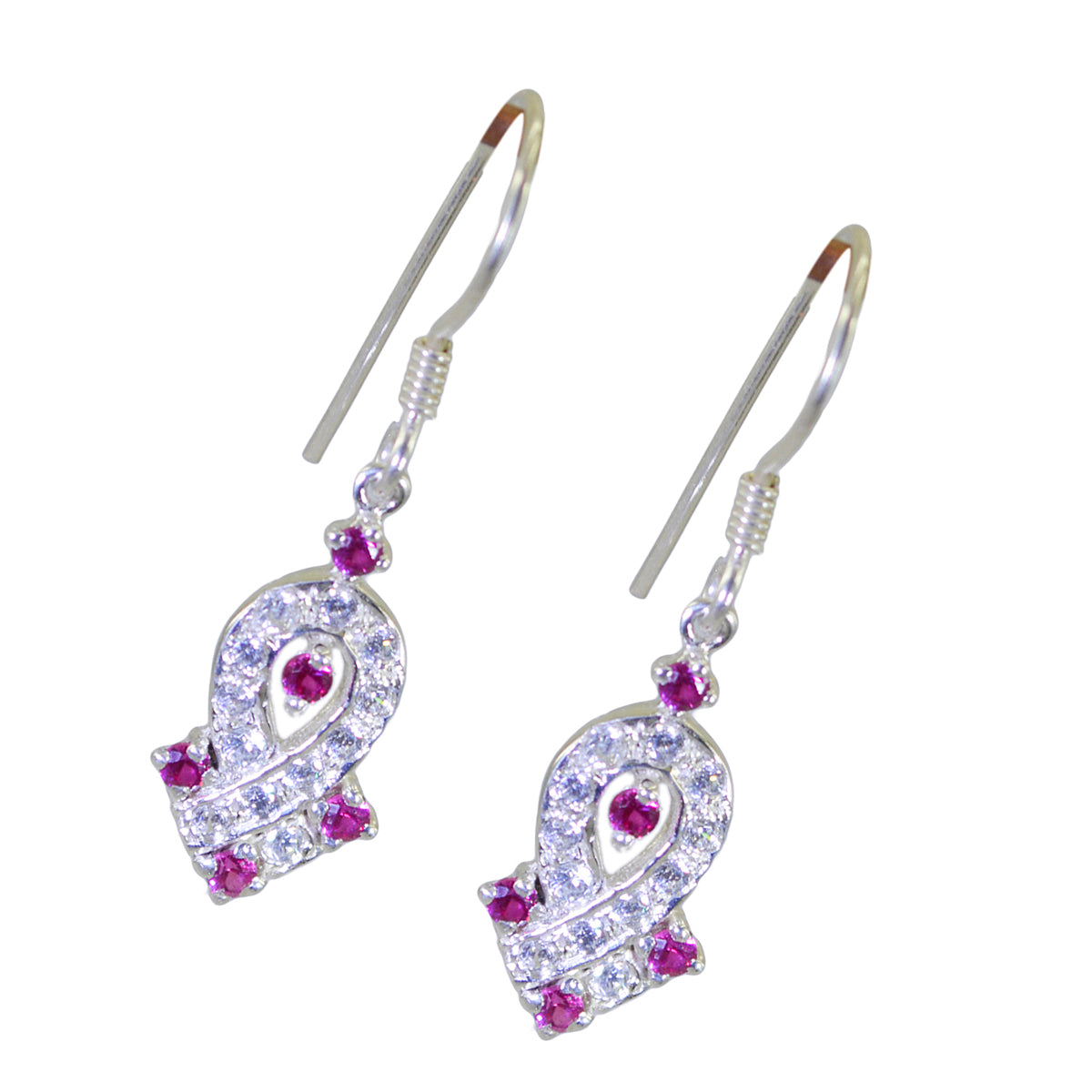 Multi-CZ-Korean-Eliza-multiple-Dangle-multicolor-Sterling-Silver-Earring