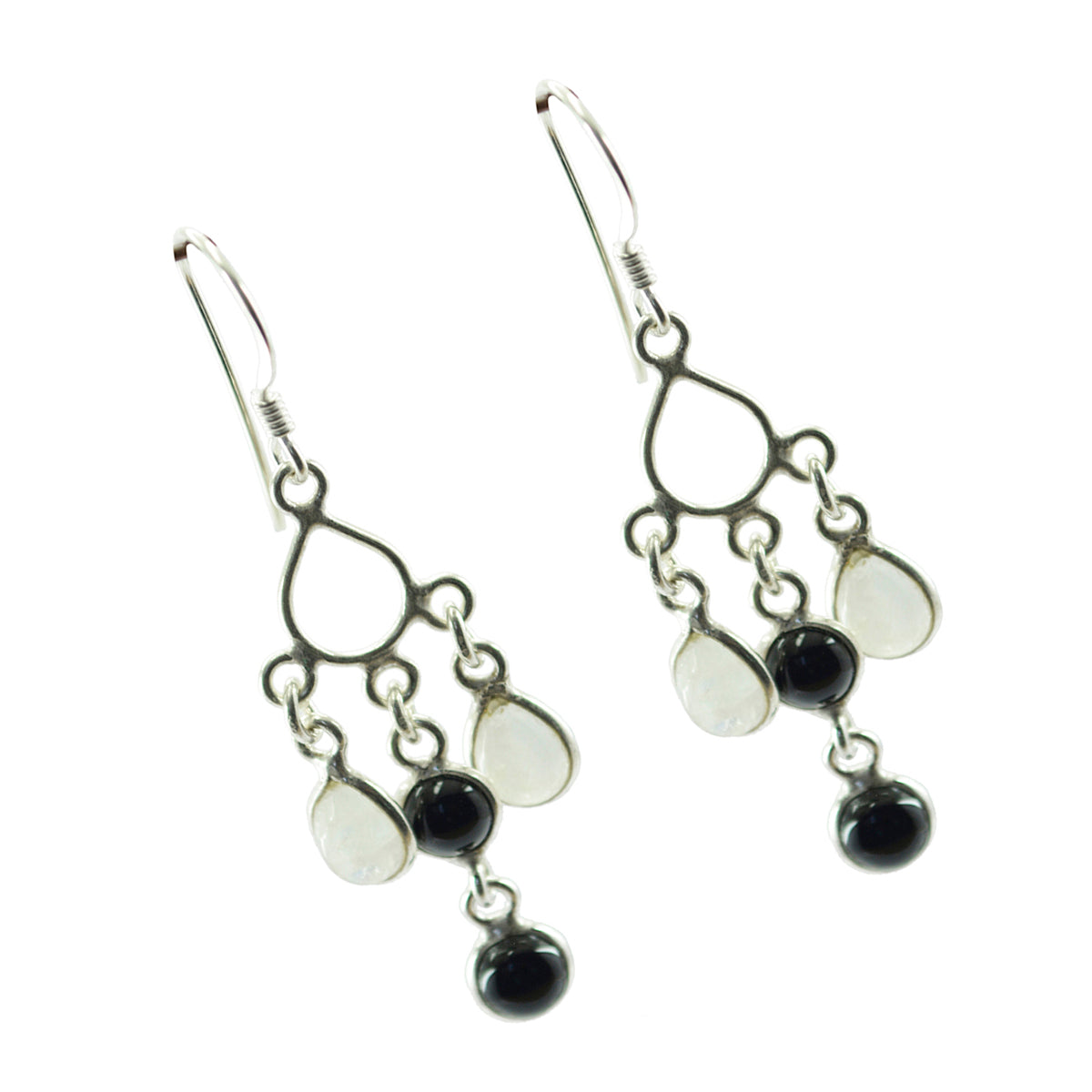 Multi-German-Giulia-multiple-Dangle-multicolor-Silver-Earring