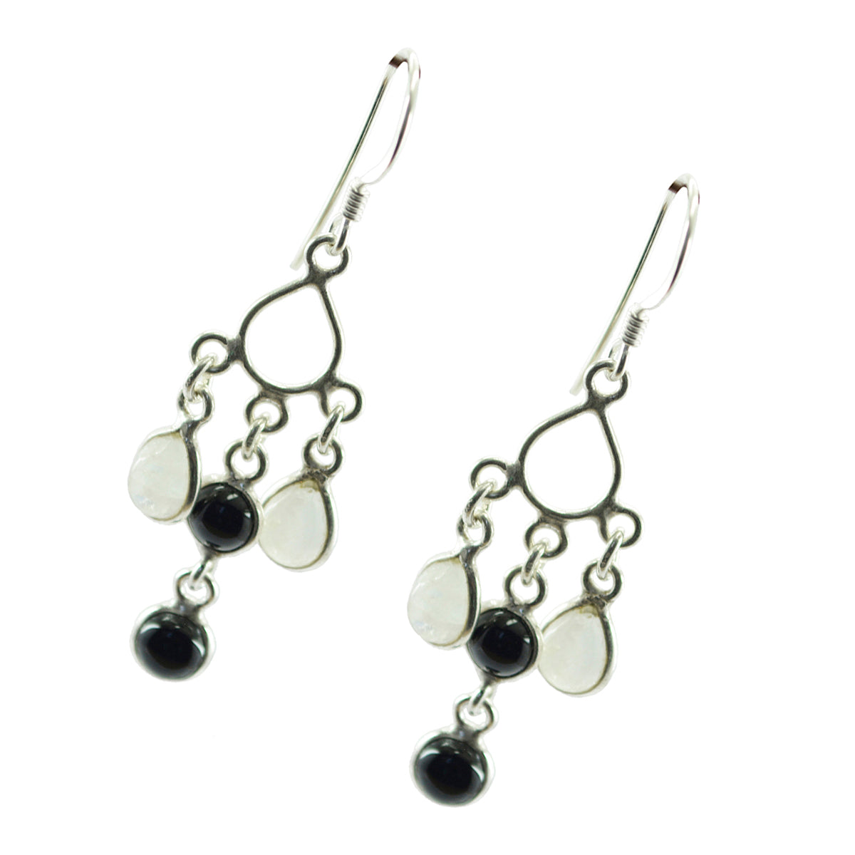 Multi-German-Giulia-multiple-Dangle-multicolor-Silver-Earring