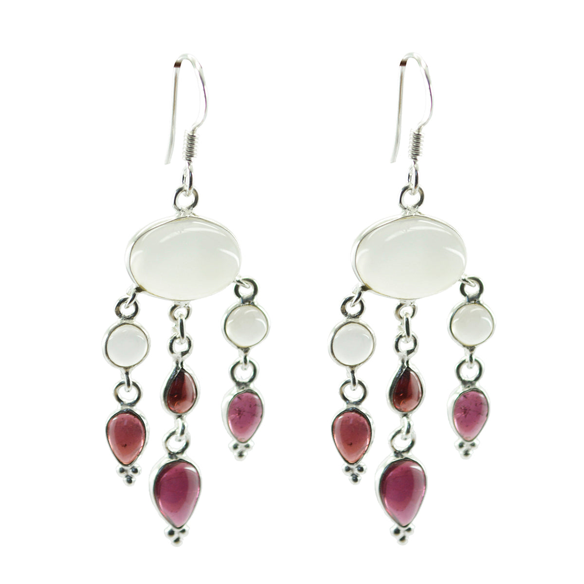 Multi-African-Grace-multiple-Dangle-multicolor-Sterling-Silver-Earring