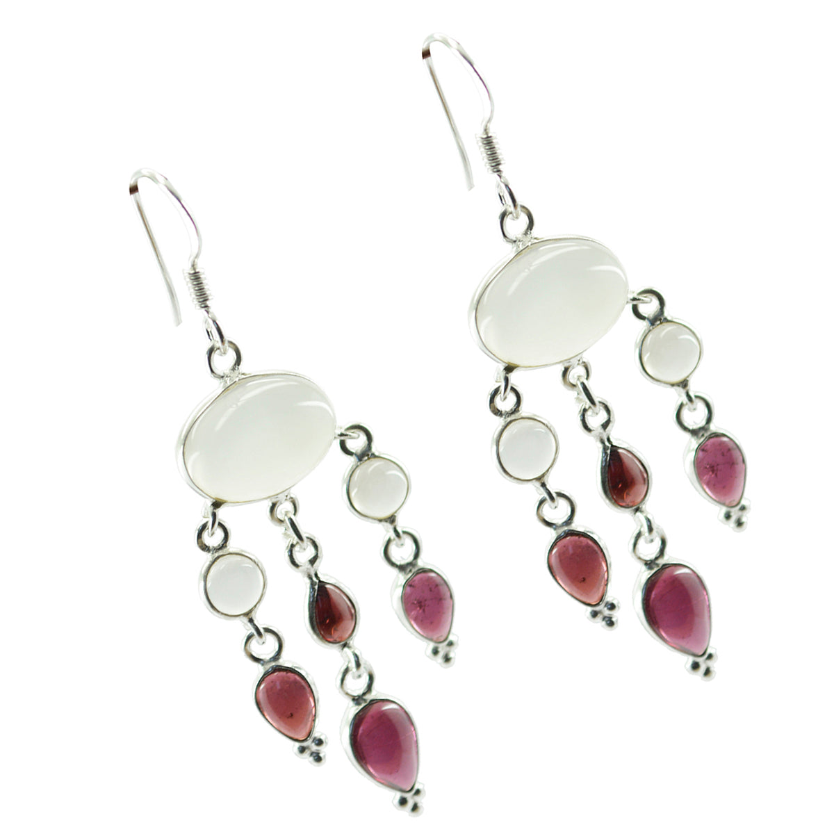 Multi-African-Grace-multiple-Dangle-multicolor-Sterling-Silver-Earring