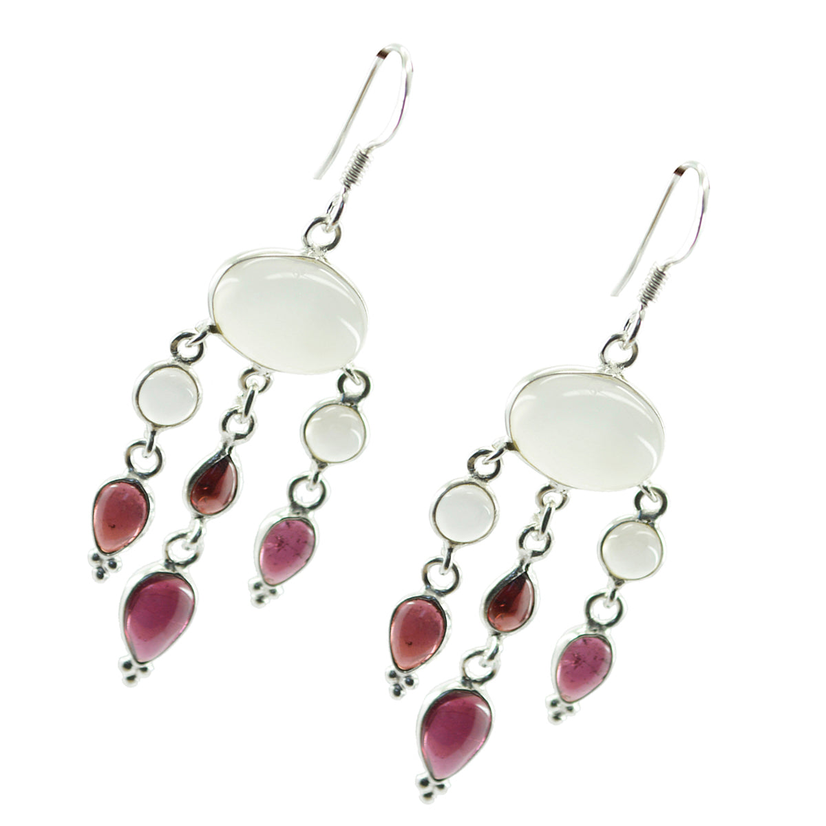 Multi-African-Grace-multiple-Dangle-multicolor-Sterling-Silver-Earring