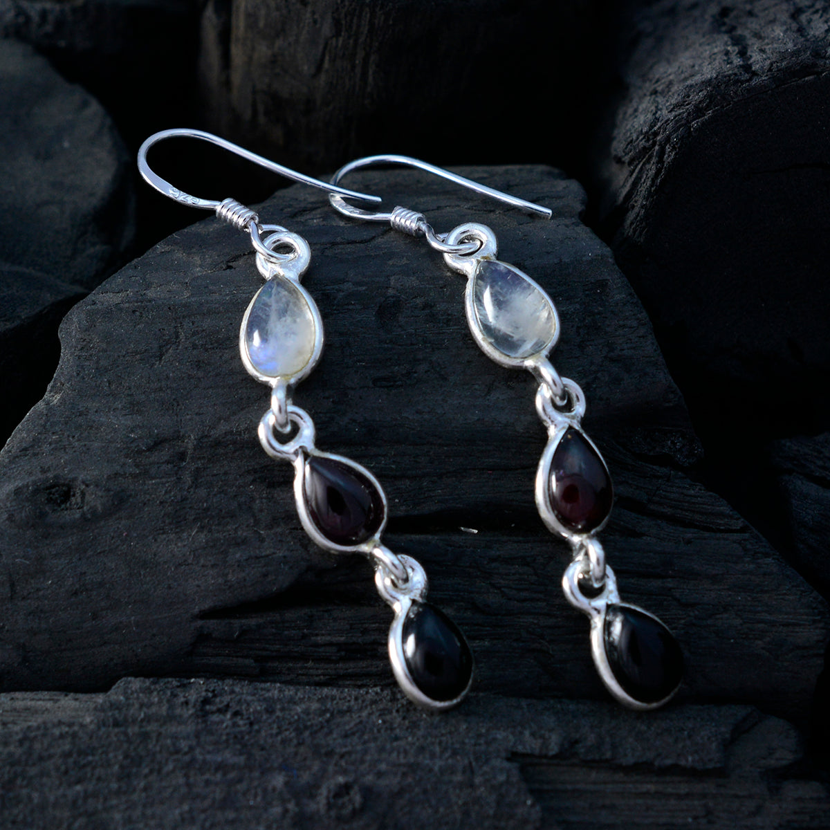 Multi-Turkish-Pilar-multiple-Dangle-multicolor-Silver-Earring