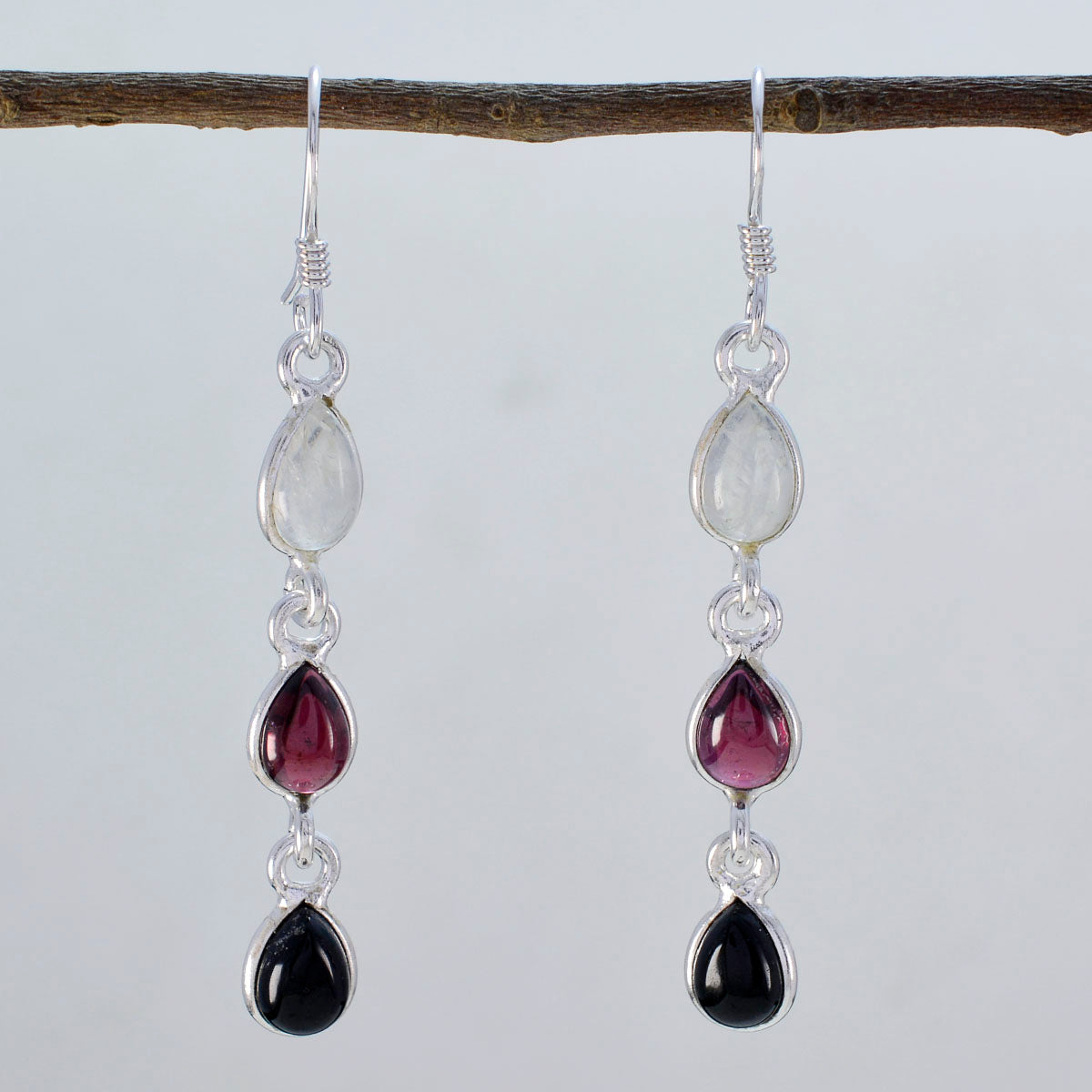 Multi-Turkish-Pilar-multiple-Dangle-multicolor-Silver-Earring