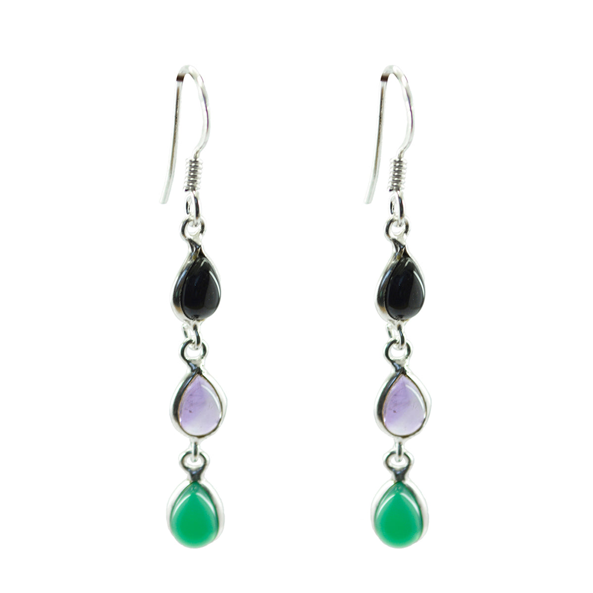 Multi-Japanese-Nova-multiple-Dangle-multicolor-925-Sterling-Silver-Earring Image principale du produit