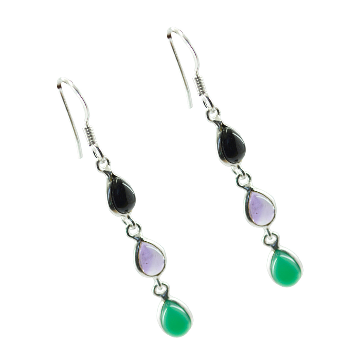 Multi-Japanese-Nova-multiple-Dangle-multicolor-925-Sterling-Silver-Earring