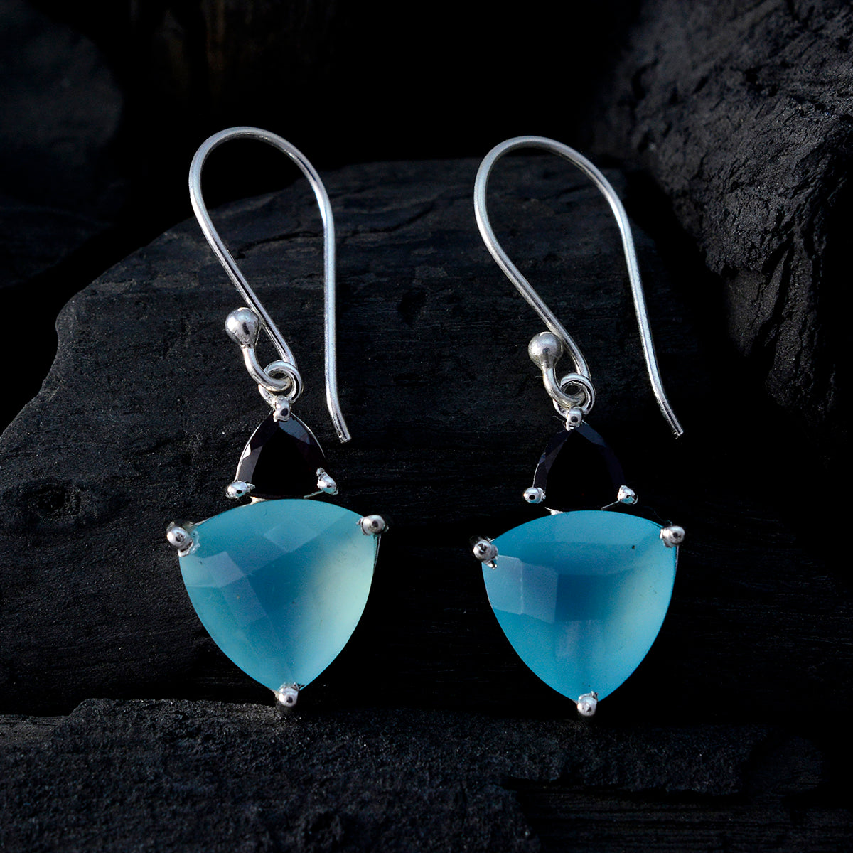 Multi-Egyptian-Emi-multiple-Dangle-multicolor-Silver-Earring