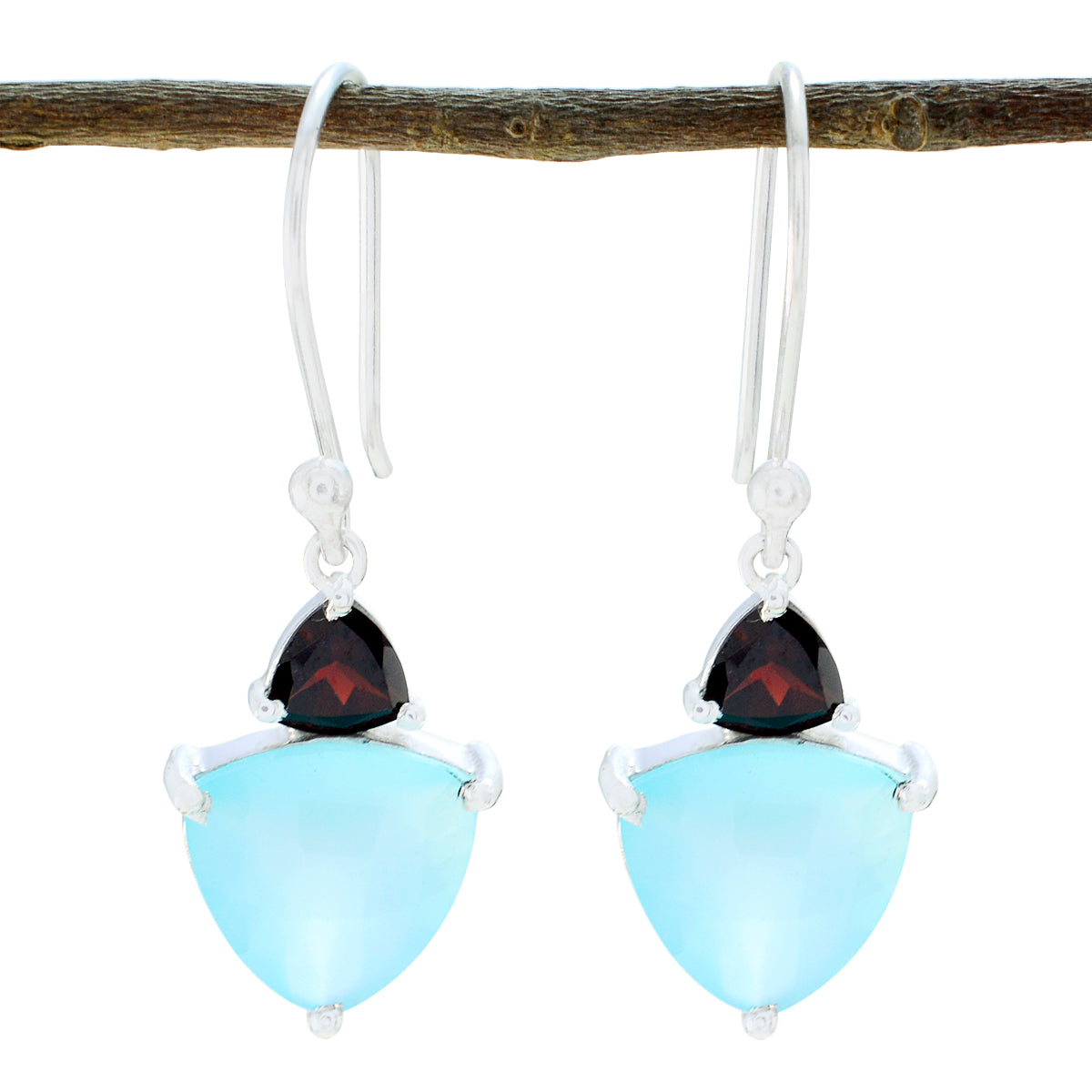 Multi-Egyptian-Emi-Multiple-Dangle-Multicolor-Silber-Ohrring