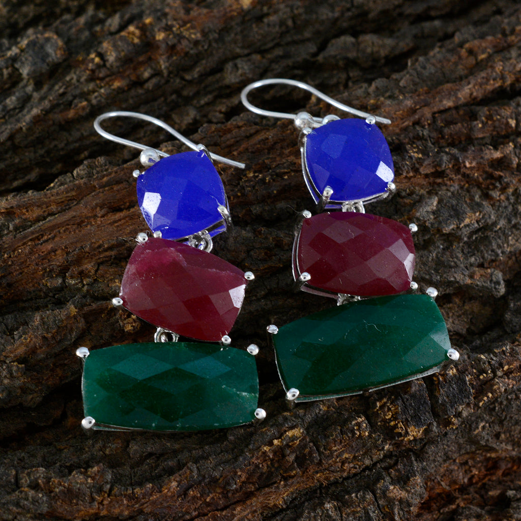 Multi-Latin-American-Laura-Trilogy-Dangle-multicolor-925-Silver-Earring
