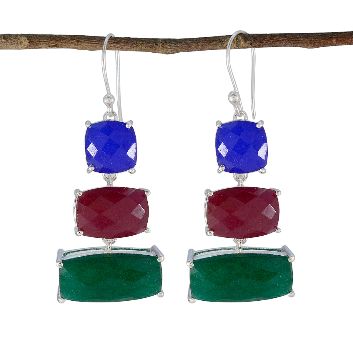Multi-Latin-American-Laura-Trilogy-Dangle-multicolor-925-Silver-Earring