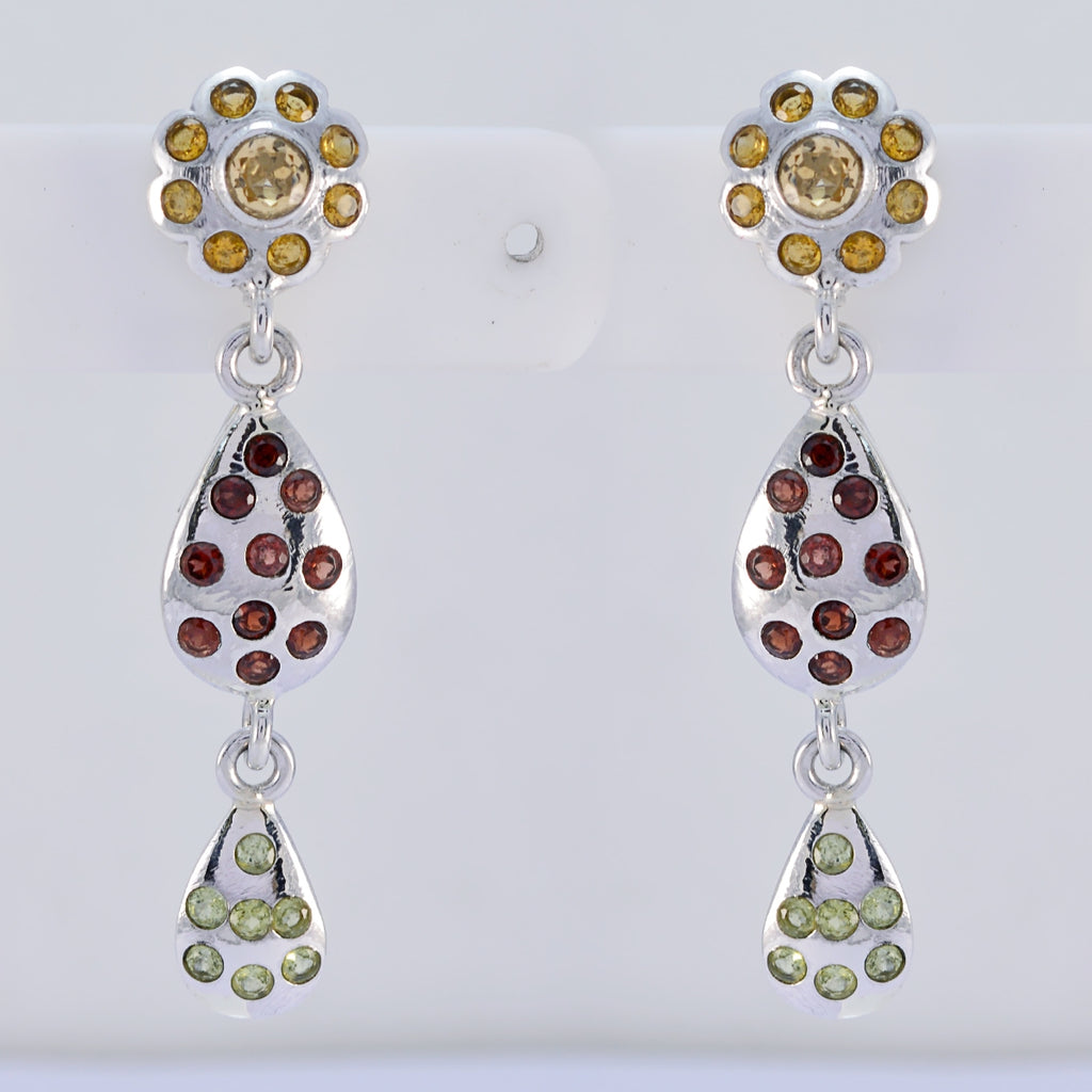 Multi-Indian-Priya-multiple-Stud-multicolor-925-Silver-Earring