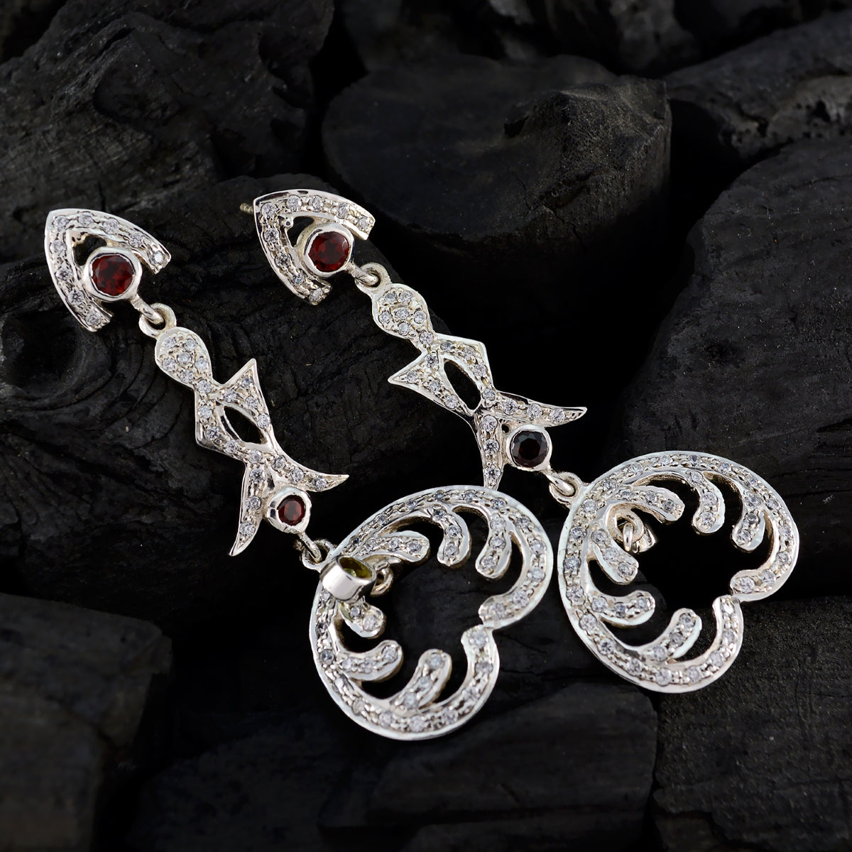 Multi-Indian-Saanvi-multiple-Stud-multicolor-925-Sterling-Silver-Earring