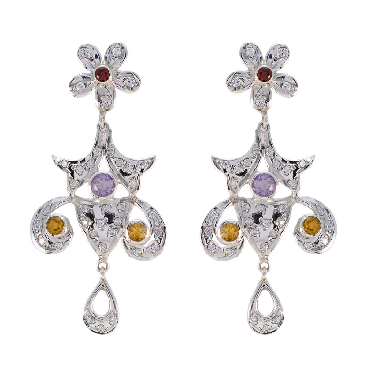 Multi-Indian-Siti-multiple-Stud-multicolor-92.5-Silver-Earring Huvudsaklig produktbild