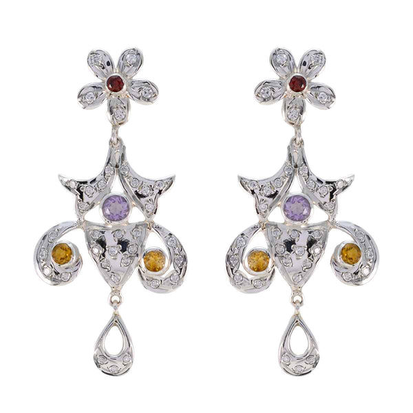 Multi-Indian-Siti-multiple-Stud-multicolor-92.5-Silver-Earring