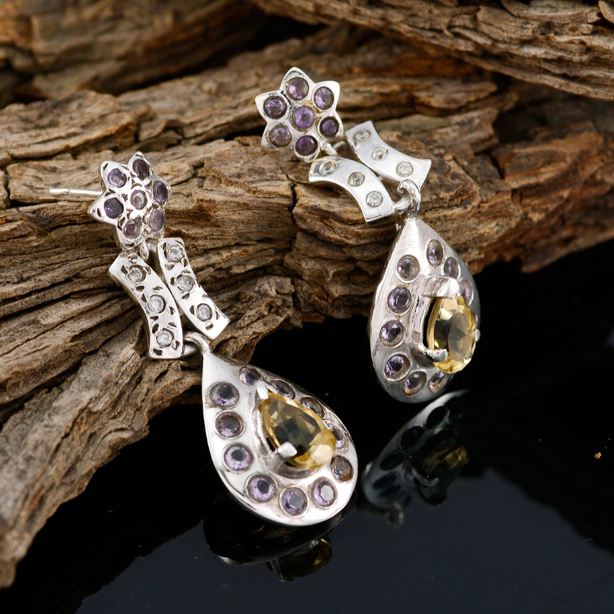 Multi-Indian-Kristine-multiple-Stud-multicolor-Sterling-Silver-Earring