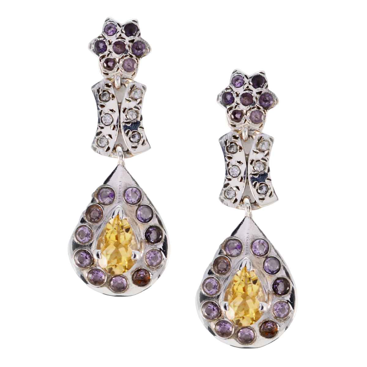 Multi-Indian-Kristine-multiple-Stud-multicolor-Sterling-Silver-Earring