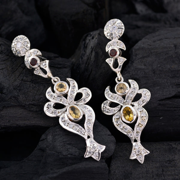 Multi-Indian-Zara-multiple-Stud-multicolor-Silver-Earring