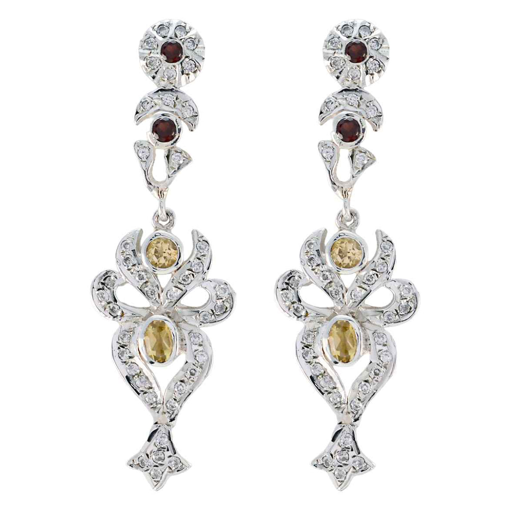 Multi-Indian-Zara-multiple-Stud-multicolor-Silver-Earring