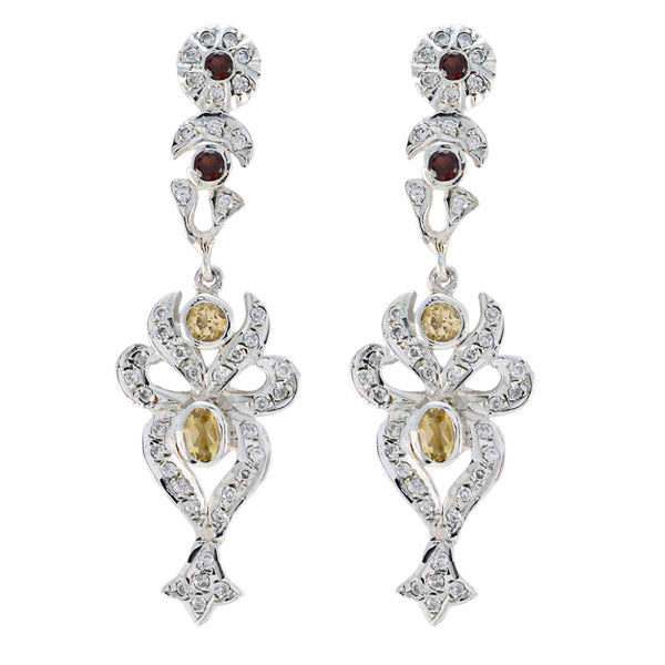 Multi-Indian-Zara-multiple-Stud-multicolor-Silver-Earring