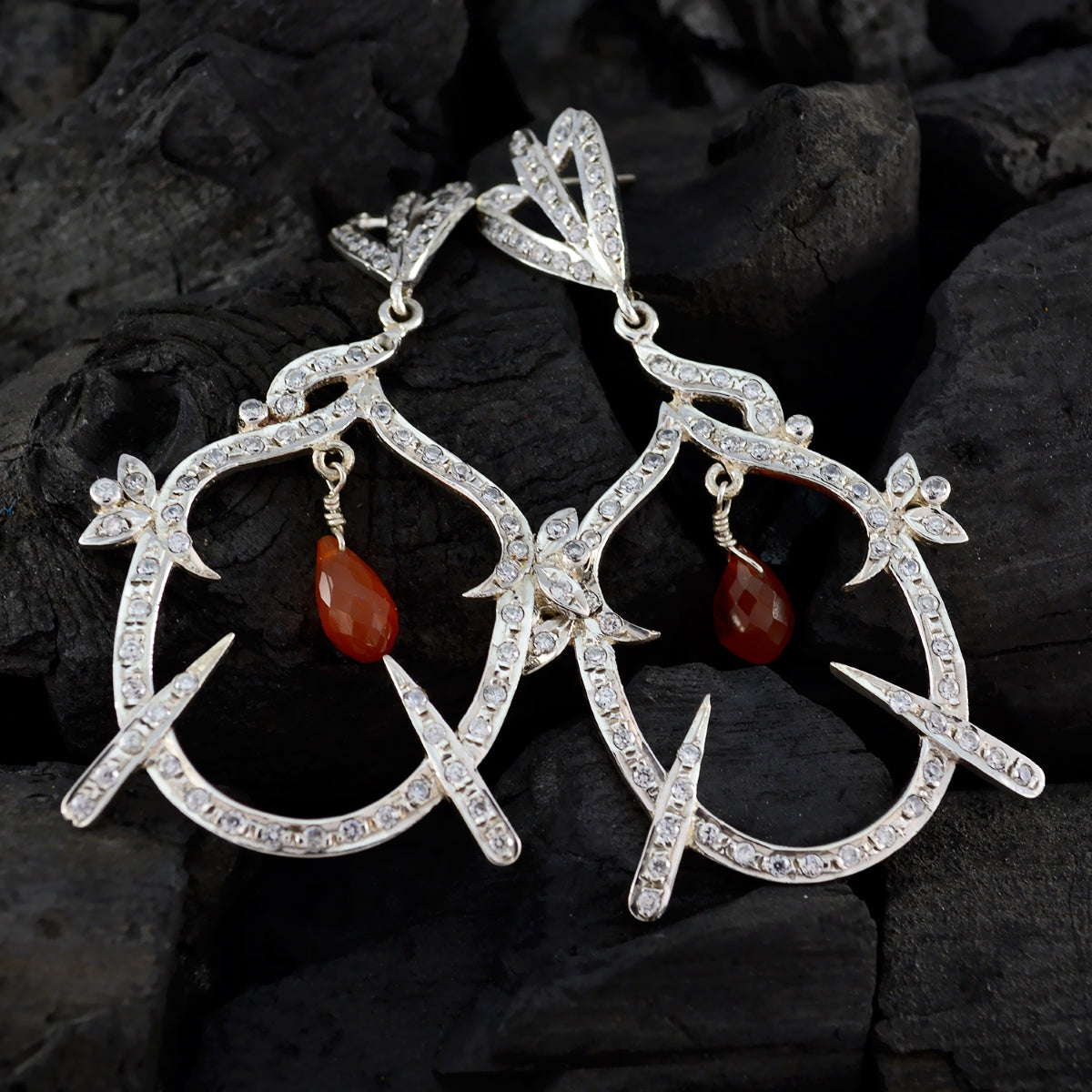 Multi-Indian-Maria-multiple-Stud-multicolor-925-Silver-Earring