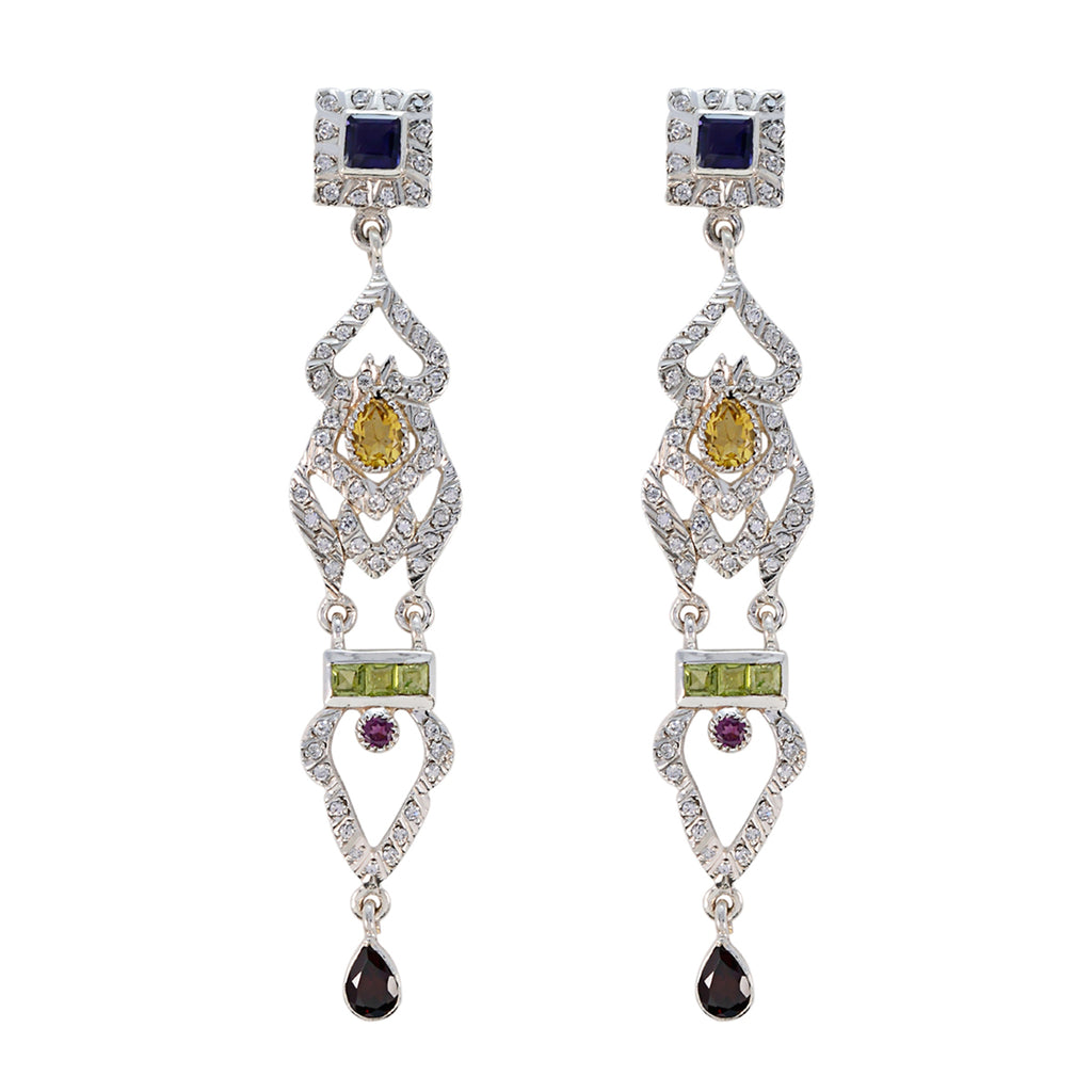 Multi-Indian-Aisha-multiple-Stud-multicolor-Sterling-Silver-Earring