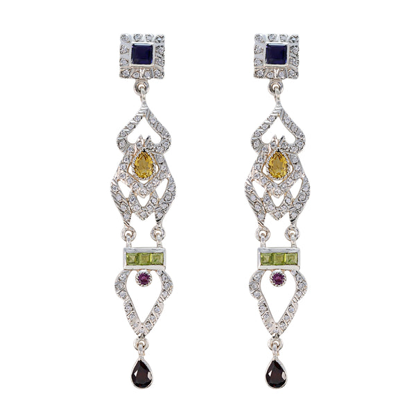Multi-Indian-Aisha-multiple-Stud-multicolor-Sterling-Silver-Earring