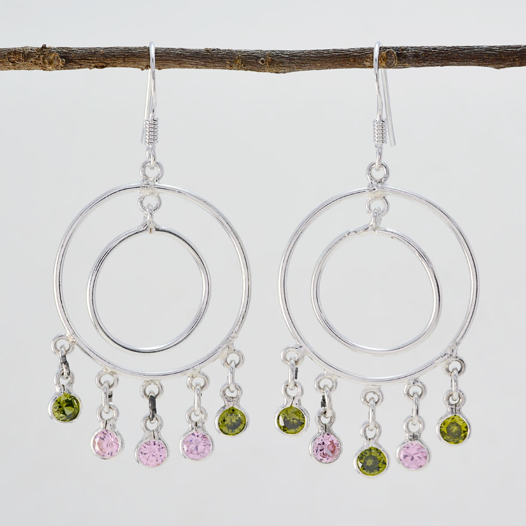 Multi-Italian-Inès-multiple-Dangle-multicolor-92.5-Silver-Earring