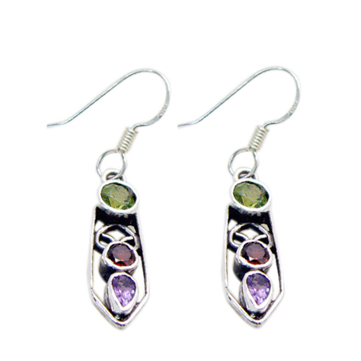 Multi-Spanish-Isla-multiple-Dangle-multicolor-Silver-Earring メイン画像