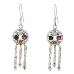 Multi-Latin-American-Ivy-multiple-Dangle-multicolor-Silver-Earring