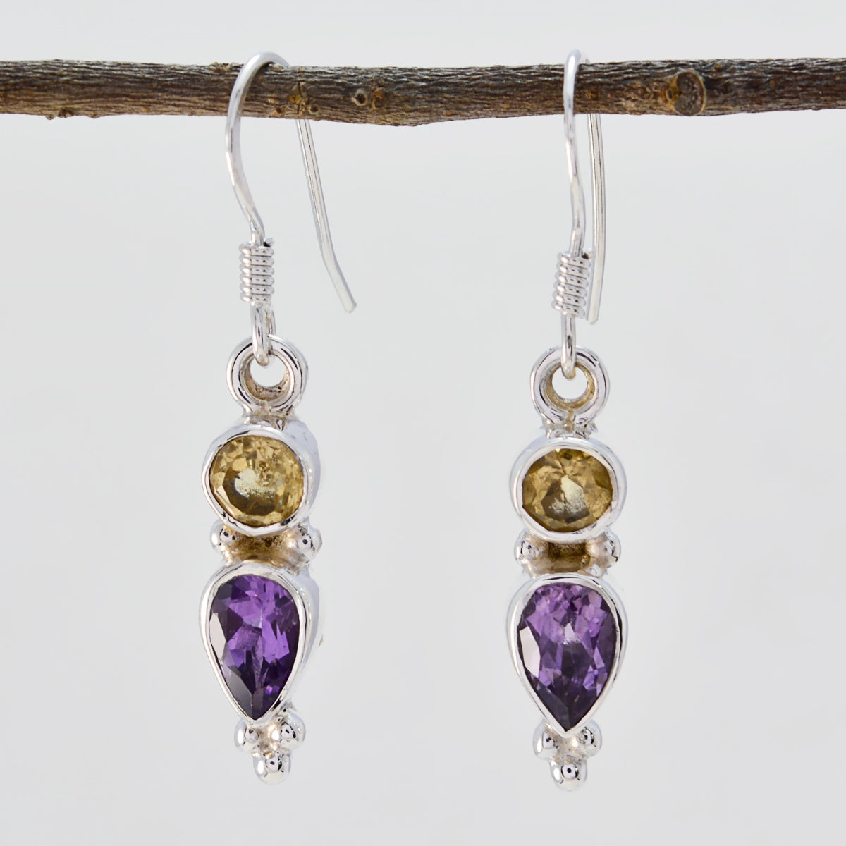 Multi-French-Josephine-multiple-Dangle-multicolor-925-Sterling-Silver-Earring