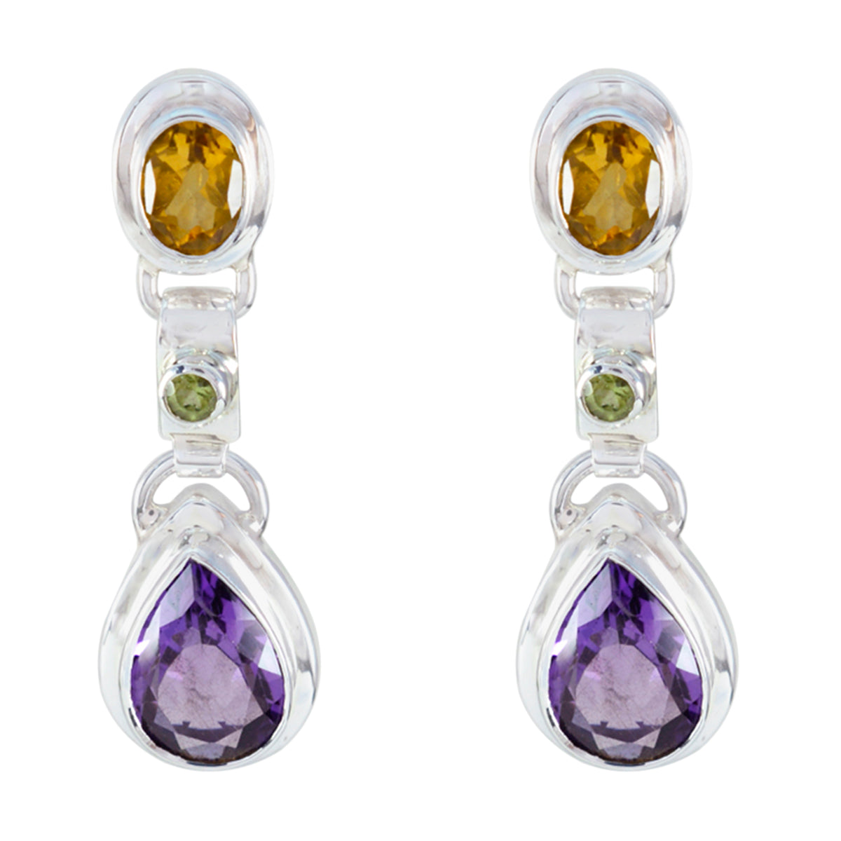Multi-Latin-American-Mathilde-multiple-Stud-multicolor-925-Silver-Earring
