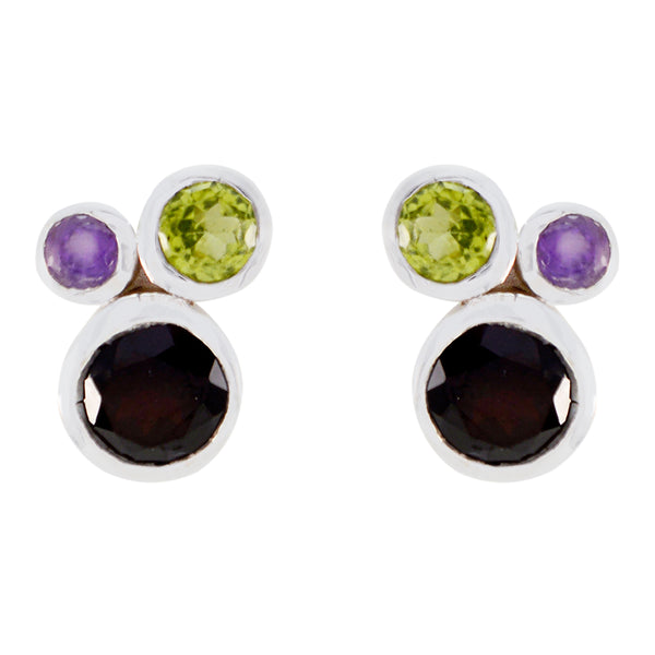 Multi-German-Haruka-multiple-Stud-multicolor-925-Silver-Earring