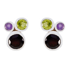 Multi-German-Haruka-multiple-Stud-multicolor-925-Silver-Earring