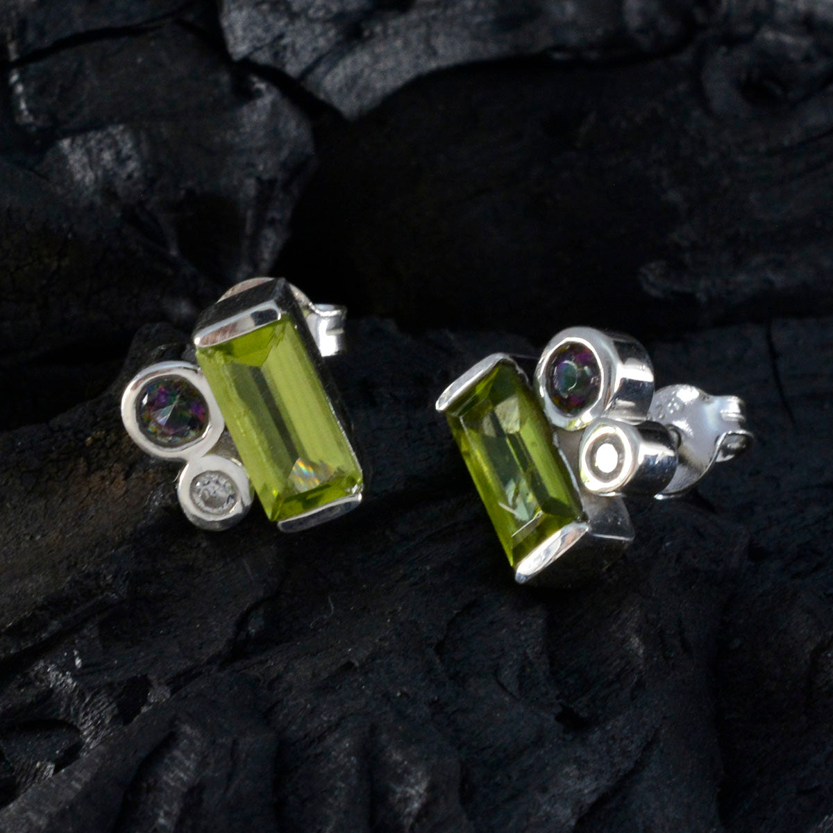 Multi-Australian-Luisa-Trilogy-Stud-multicolor-Sterling-Silver-Earring