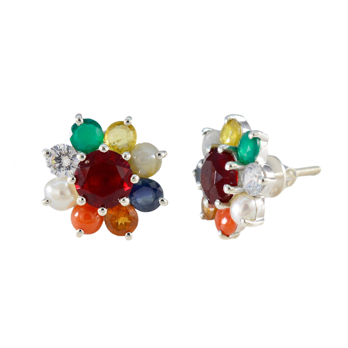 Multi-American-Maríaa-multiple-Stud-multicolor-92.5-Silver-Earring