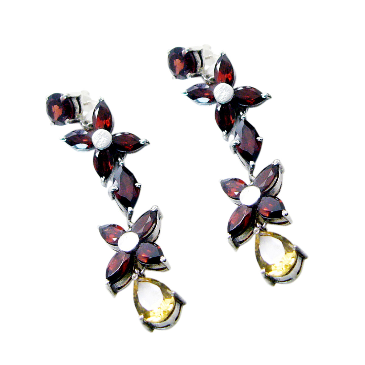 Multi-Mexican-Naomi-multiple-Stud-multicolor-Silver-Earring