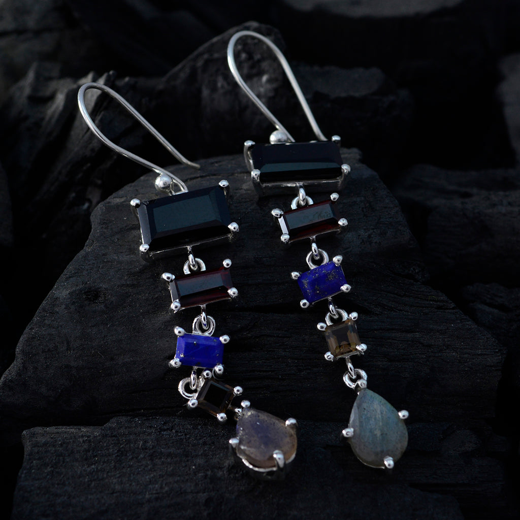 Multi-Australian-Nari-multiple-Dangle-multicolor-925-Silver-Earring