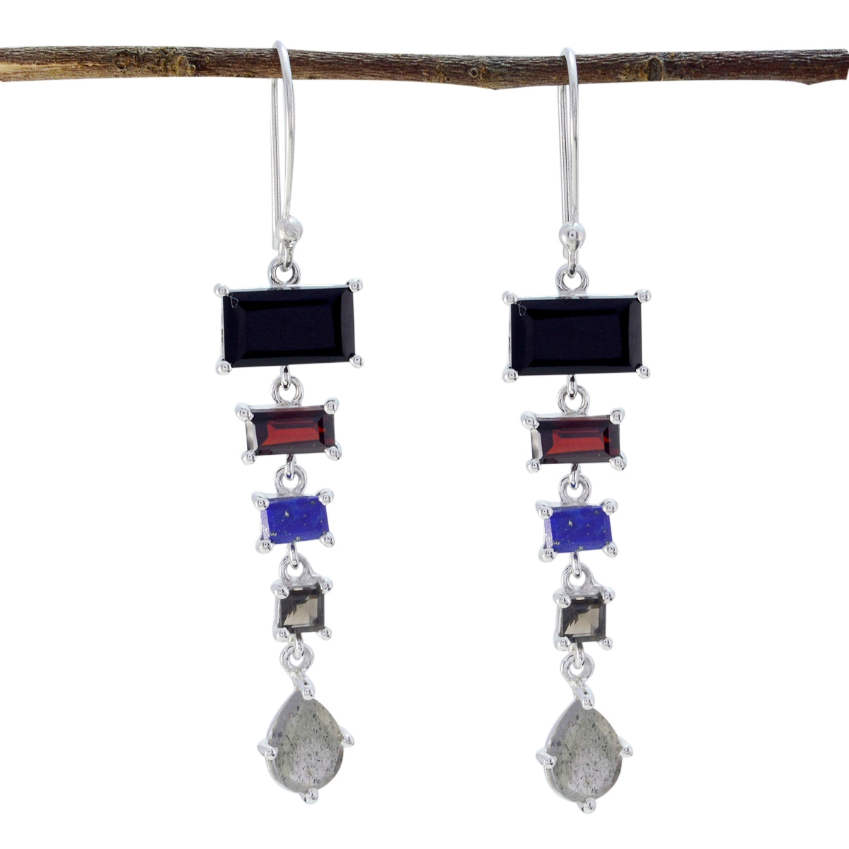 Multi-Australian-Nari-multiple-Dangle-multicolor-925-Silver-Earring