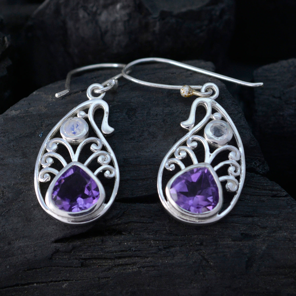 Multi Middle Eastern Claire multiple Dangle multicolor 925 Silver Earring Secondary image