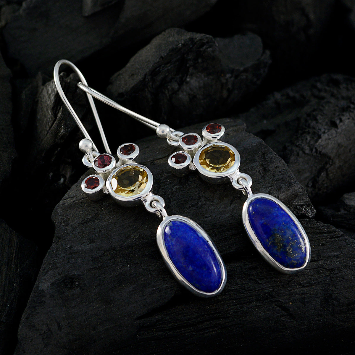 Multi-Latin-American-Sakura-multiple-Dangle-multicolor-92.5-Silver-Earring