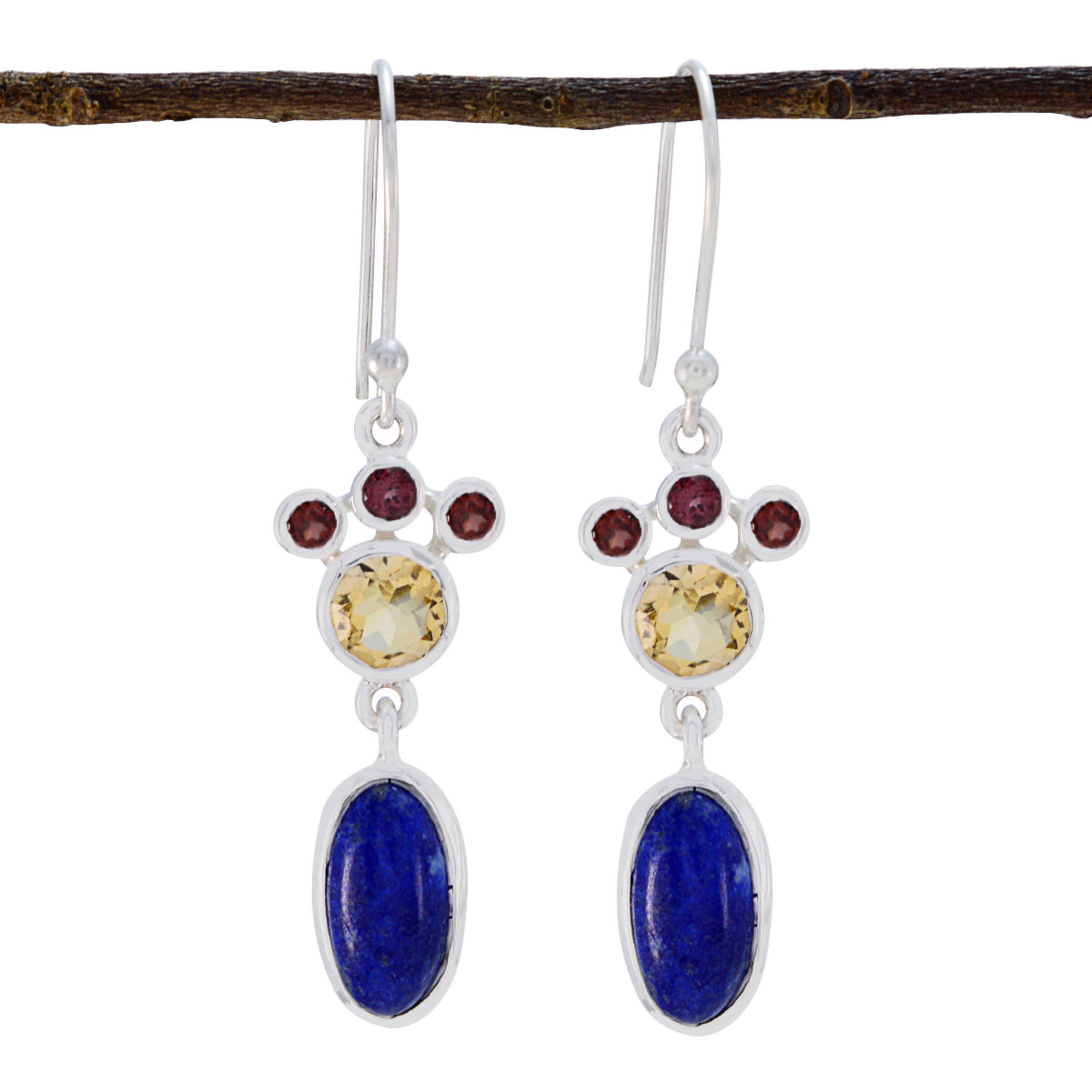 Multi-Latin-American-Sakura-multiple-Dangle-multicolor-92.5-Silver-Earring メイン画像