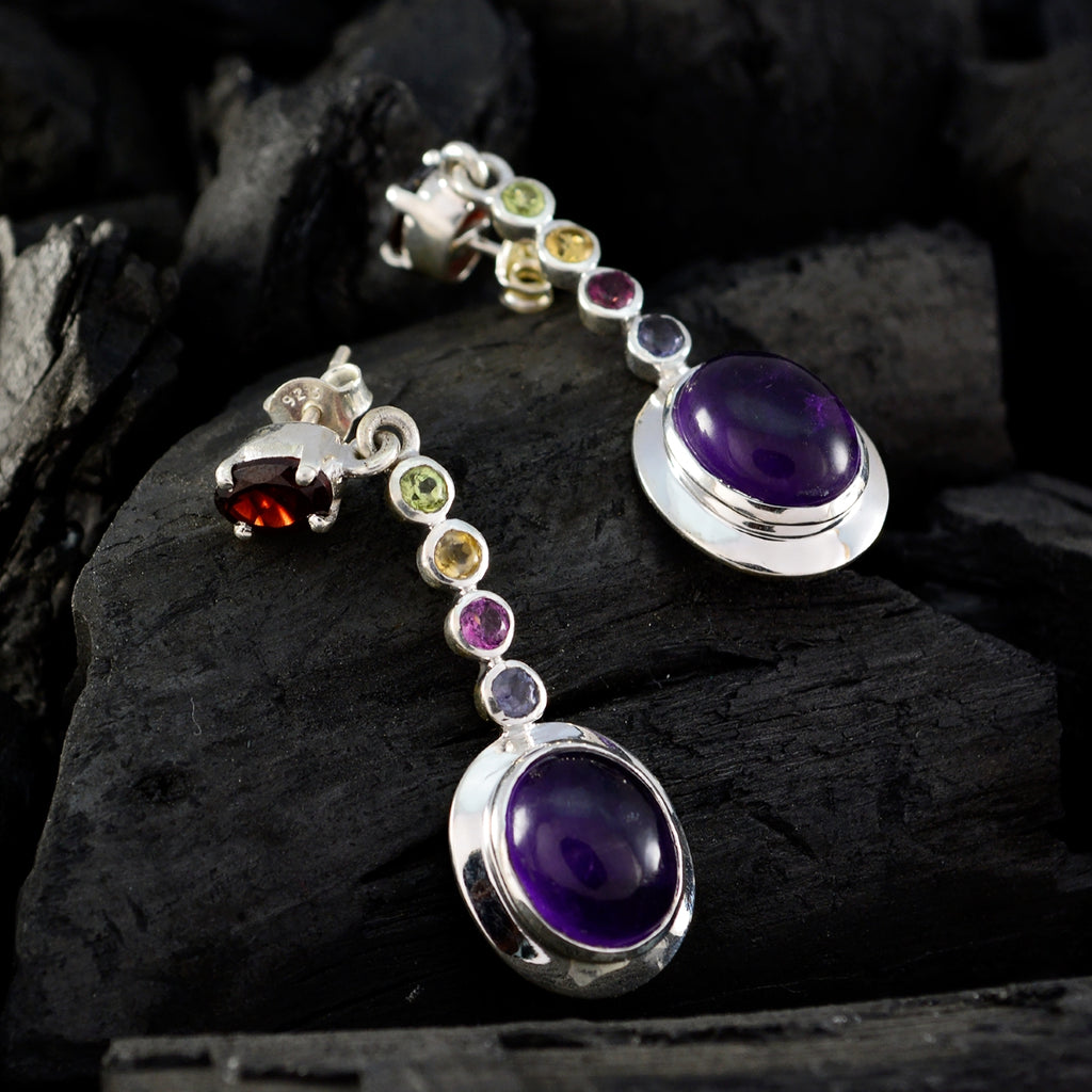 Multi-French-Ida-multiple-Stud-multicolor-925-Sterling-Silver-Earring