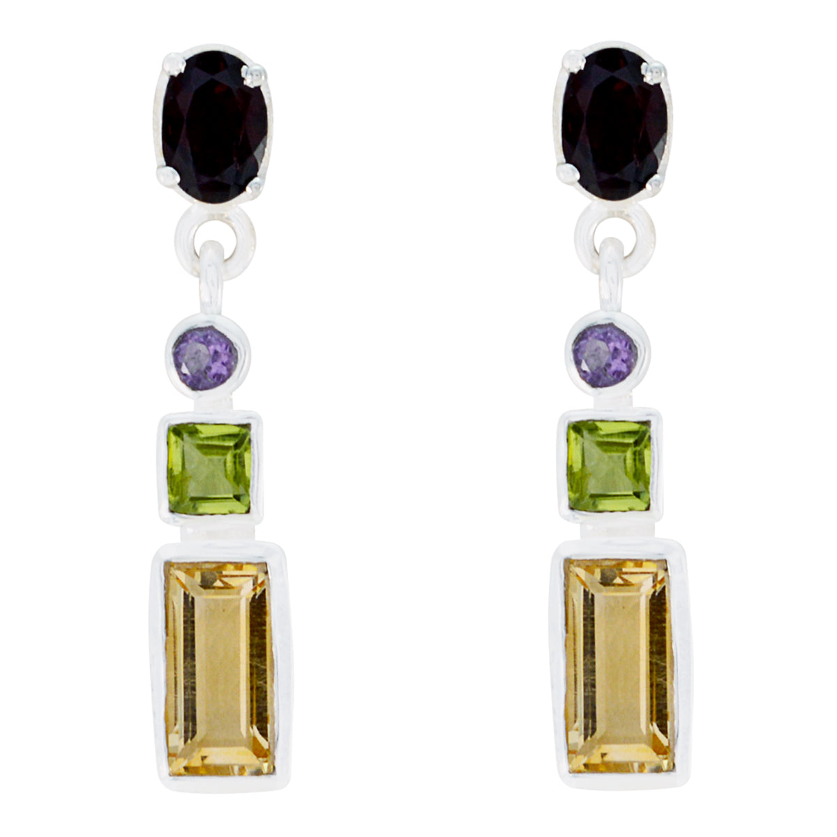 Multi-Mexican-Kennedy-multiple-Stud-multicolor-92.5-Silver-Earring メイン画像